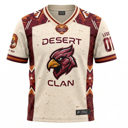 Unisex Stitched Football Fan Jersey - Lightweight Breathable Mesh Game Day Apparel