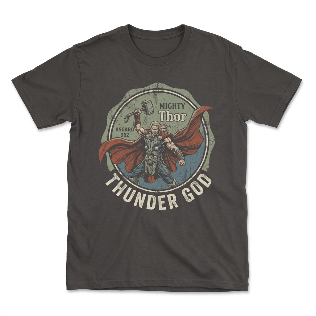 Vintage Norse God of Thunder Graphic Sweatshirt Retro Superhero Apparel Unisex TShirt