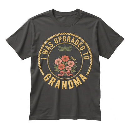 Upgraded To Grandma Funny Floral Boho Pregnancy Reveal Baby Announcement Gift Unisex TShirt