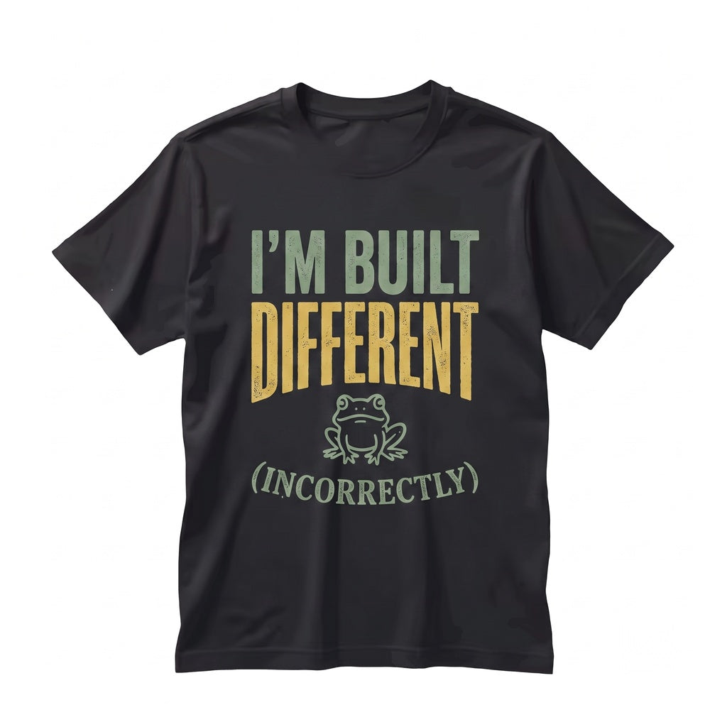 Built Different Incorrectly Frog Graphic Funny Meme Toad Sarcastic Humor Unisex TShirt
