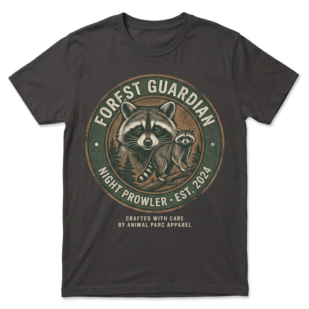 Vintage Raccoon Graphic Wildlife Nature Lover Retro Moonlit Forest Animal Silly Gift Unisex TShirt