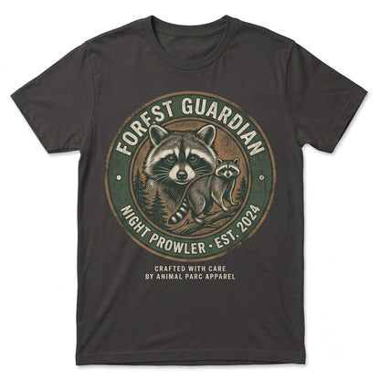 Vintage Raccoon Graphic Wildlife Nature Lover Retro Moonlit Forest Animal Silly Gift Unisex TShirt
