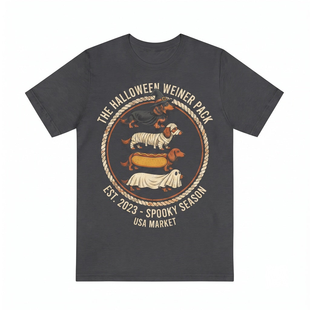 Halloween Dachshund Costumes Spooky Wiener Dog Graphic Apparel Unisex TShirt