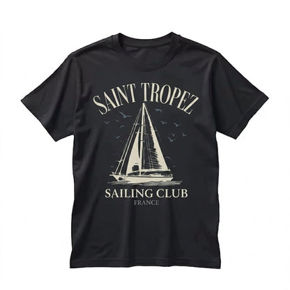 Saint Tropez Sailing Club Coastal France Nautical Graphic Unisex TShirt