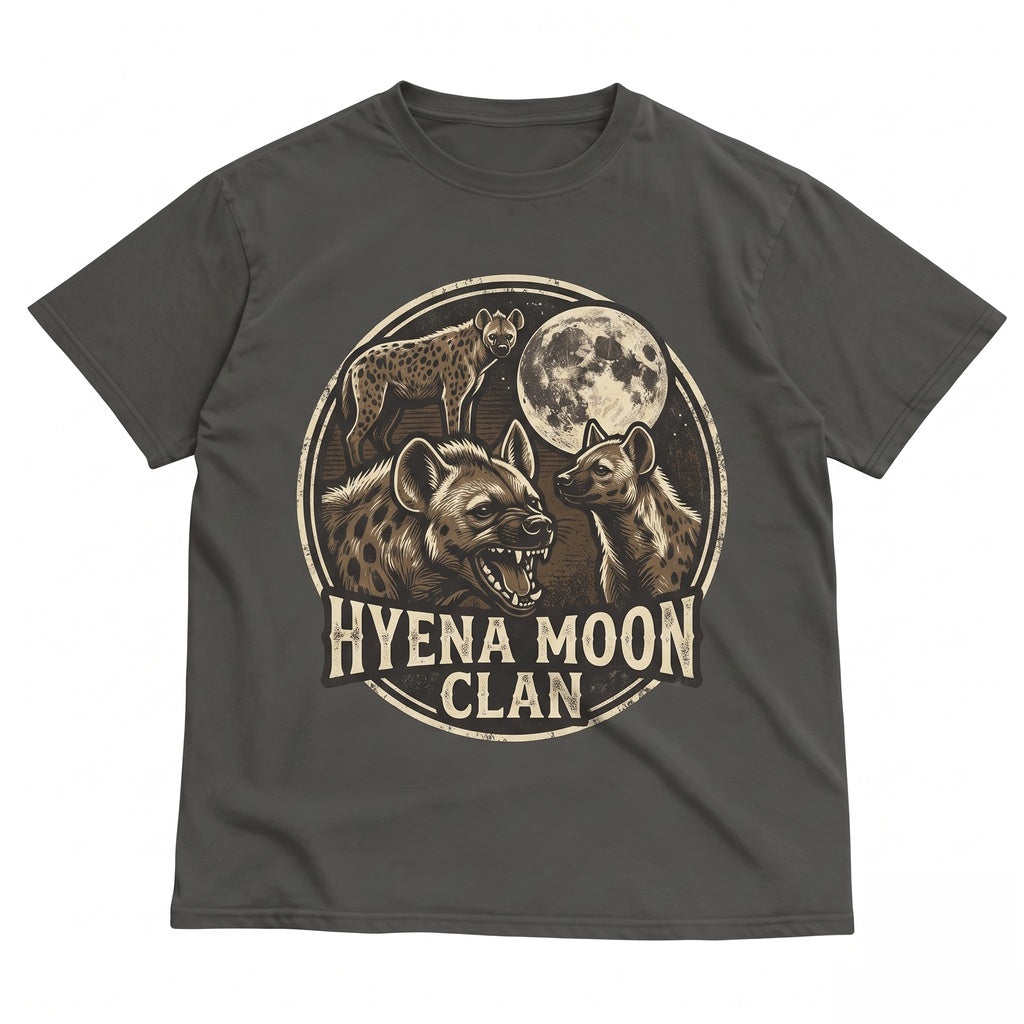 Three Spotted Hyena Retro Moon Graphic Vintage Wildlife Animal Nature Oversized Gift Unisex TShirt