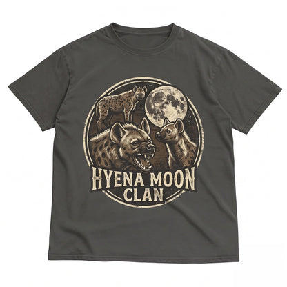 Three Spotted Hyena Retro Moon Graphic Vintage Wildlife Animal Nature Oversized Gift Unisex TShirt