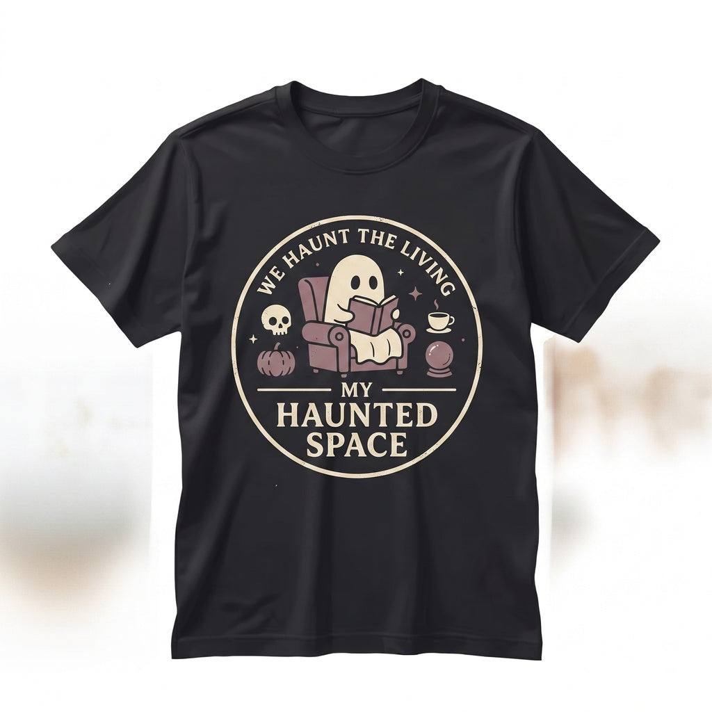 Spooky Ghost Reader Halloween Library Book Lover Fall Gift Unisex TShirt