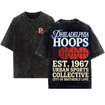Vintage Retro 90s Philadelphia Basketball Graphic Unisex Wash T-Shirt
