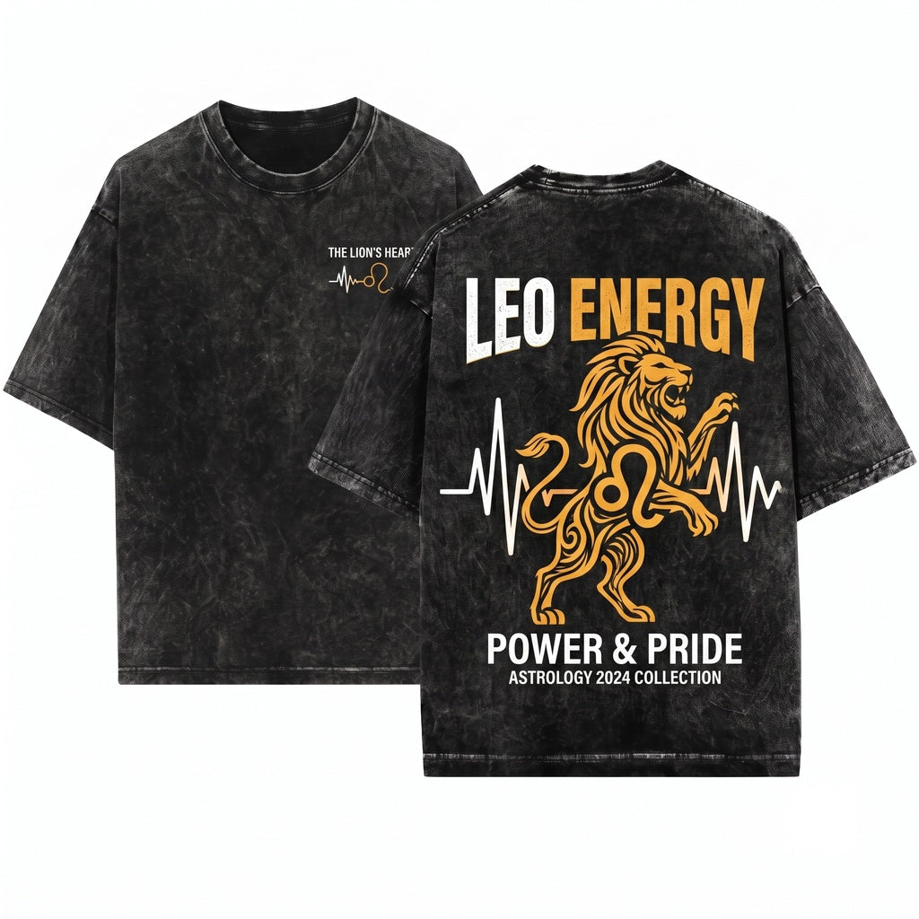 Leo Pulse Horoscope Zodiac Astrological Sign Born On July 23 August 22 Birthday Cool Christmas Present Unisex Wash T-Shirt