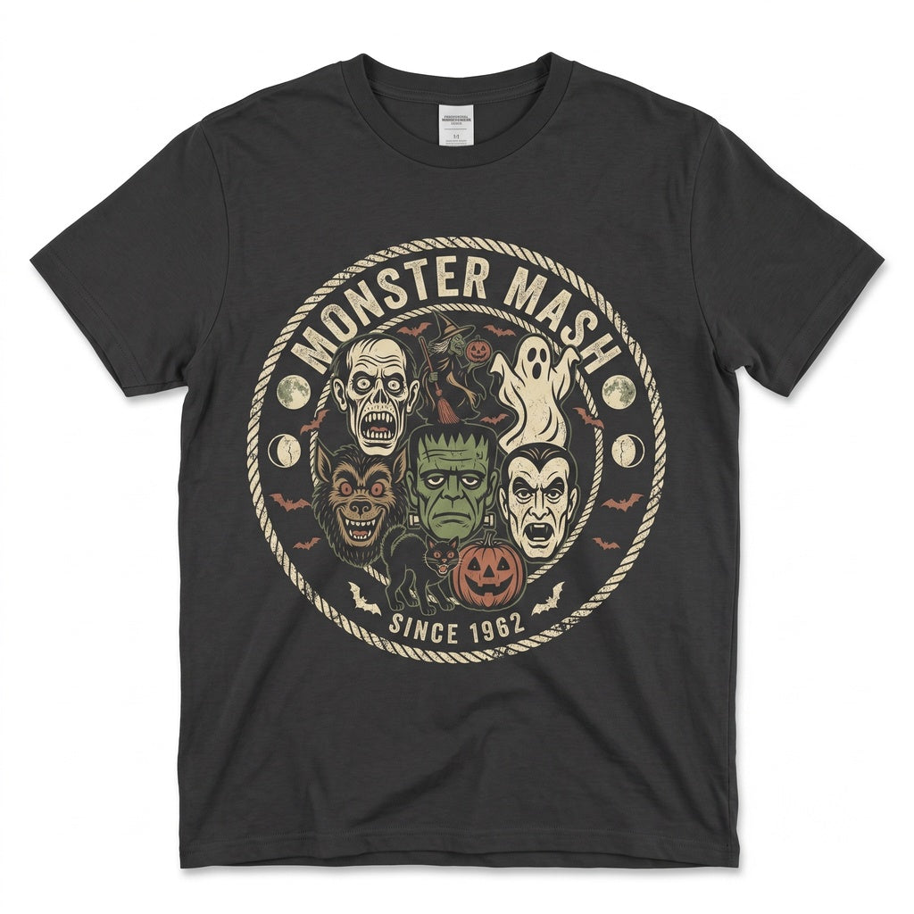 Vintage Halloween Monster Graphic Retro Spooky Season Fall Unisex TShirt