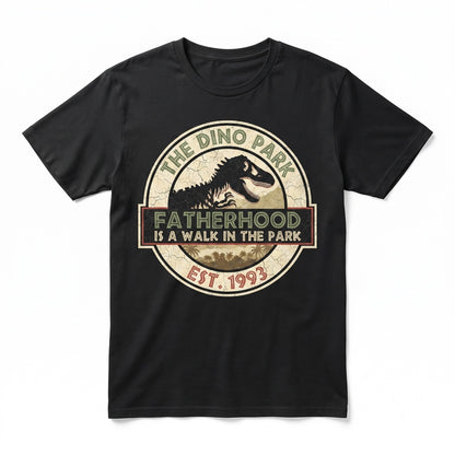 Funny Dinosaur Dad Fatherhood Walk In The Park Graphic Novelty Unisex TShirt