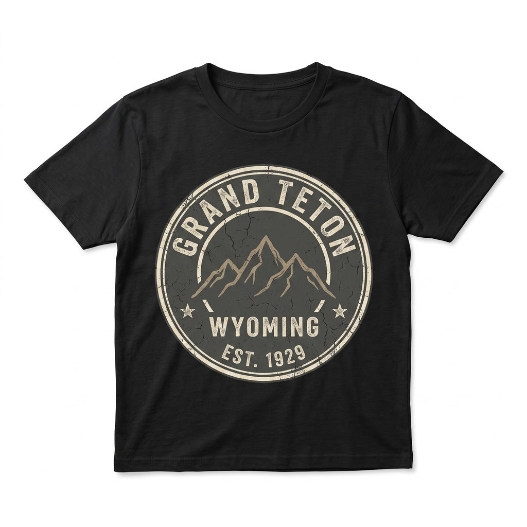 Grand Teton Wyoming National Park Vintage Retro US Travel Vacation Hiking Birthday Gift Unisex TShirt