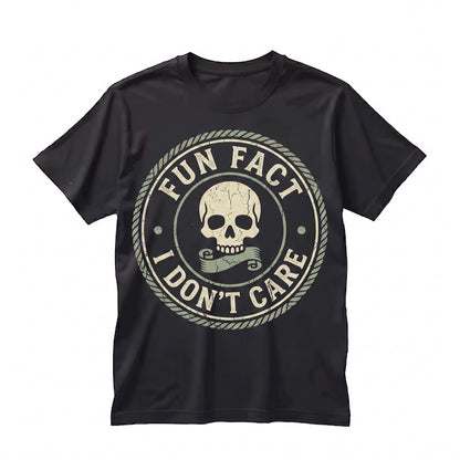 Fun Fact I Dont Care Sassy Sarcastic Humor Graphic Novelty Black Snapback Trucker Baseball Cap Unisex TShirt