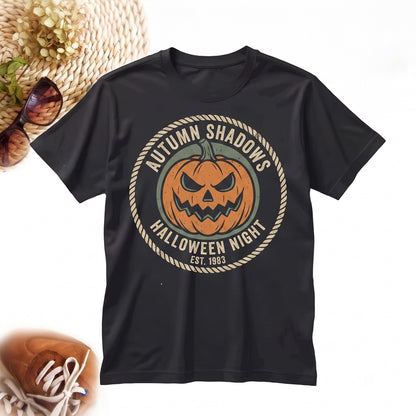 Spooky Pumpkin Jack-o-Lantern Halloween Fall Crewneck Sweatshirt Graphic Unisex TShirt