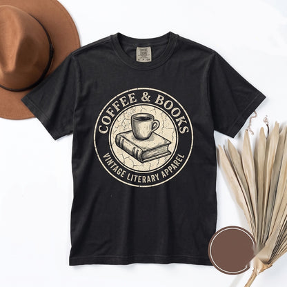 Books and Coffee Lover Reading Teacher Librarian Bookworm Gift Graphic Apparel Unisex TShirt