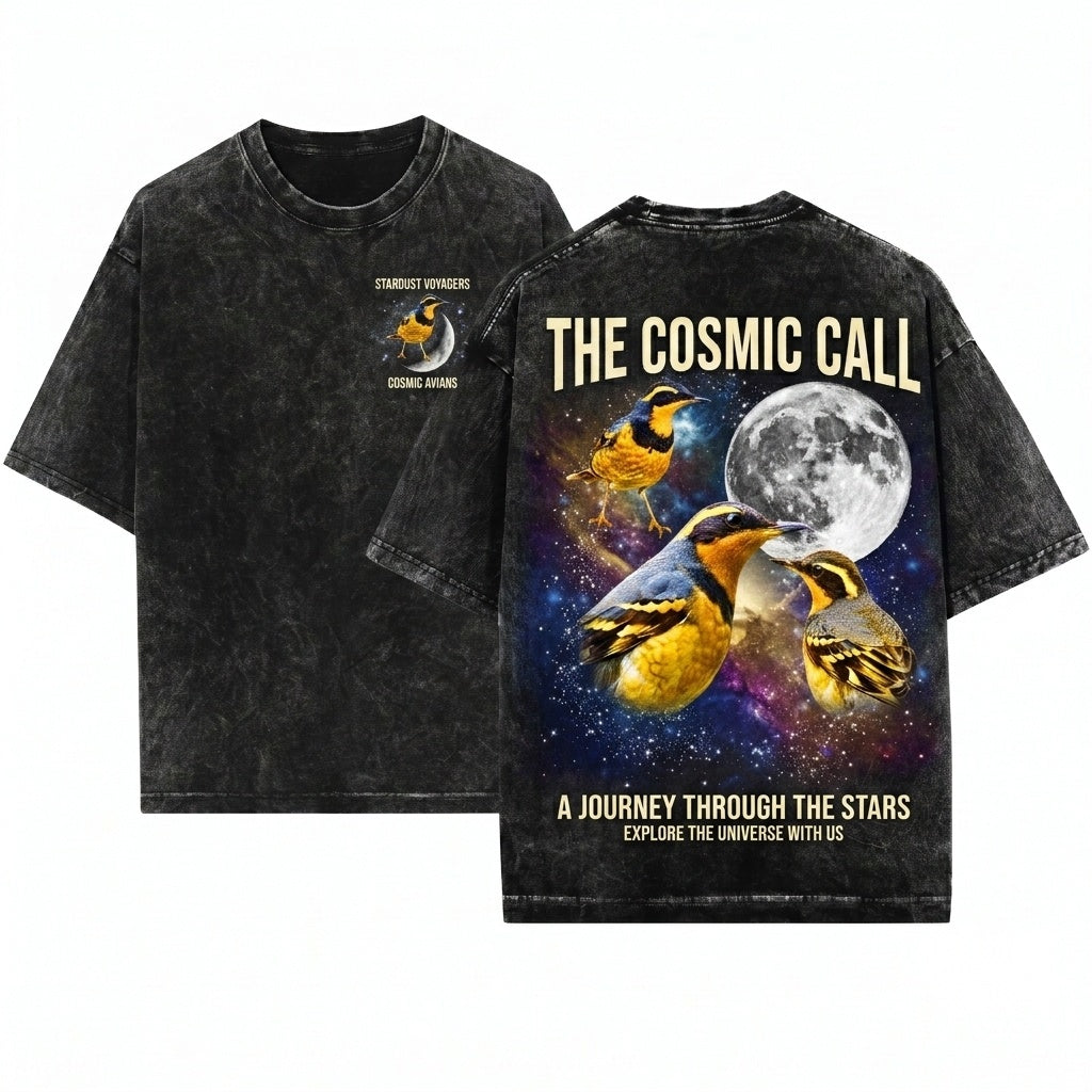 Three Varied Thrush Moon Colorful Pacific Northwest Wildlife Graphic Birdwatcher Gift Unisex Wash T-Shirt