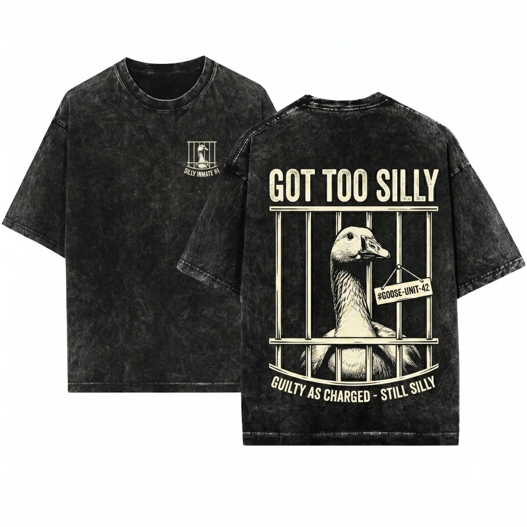 Silly Goose Jailbird Viral Meme Animal Humor Unisex Wash T-Shirt