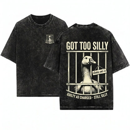 Silly Goose Jailbird Viral Meme Animal Humor Unisex Wash T-Shirt