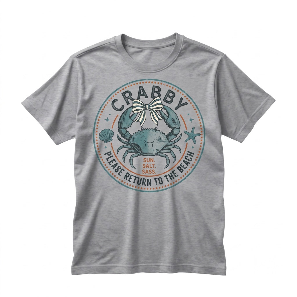 Crabby Please Return to the Beach Crab Graphic Ocean Summer Apparel Unisex TShirt