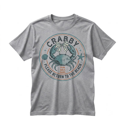 Crabby Please Return to the Beach Crab Graphic Ocean Summer Apparel Unisex TShirt