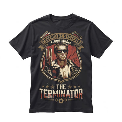 Vintage Sci-Fi Cyborg Assassin Cybernetic Robot Skull Graphic Cotton Crewneck Unisex TShirt