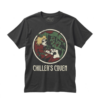 Chiller Vintage Horror Graphic Retro Monster Movie Spooky Halloween Black Cotton Crewneck Top Unisex TShirt