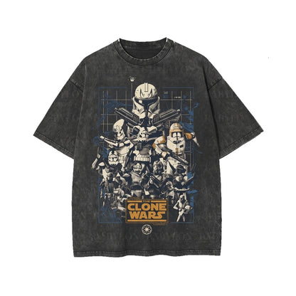 Oversized Captain Rex Clone Trooper 501st Legion Sci-Fi Graphic Apparel for Theme Park Trip Unisex TShirt