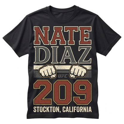 Nate Diaz Graphic Stockton Slap MMA Fighter 209 Legend Vintage Combat Sports Apparel Unisex TShirt