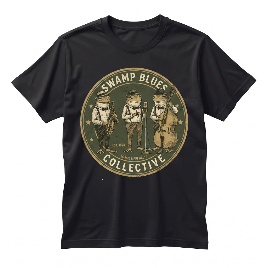 Vintage 90s Retro Jazz Frog Musician Band Funny Animal Graphic Gift Unisex TShirt