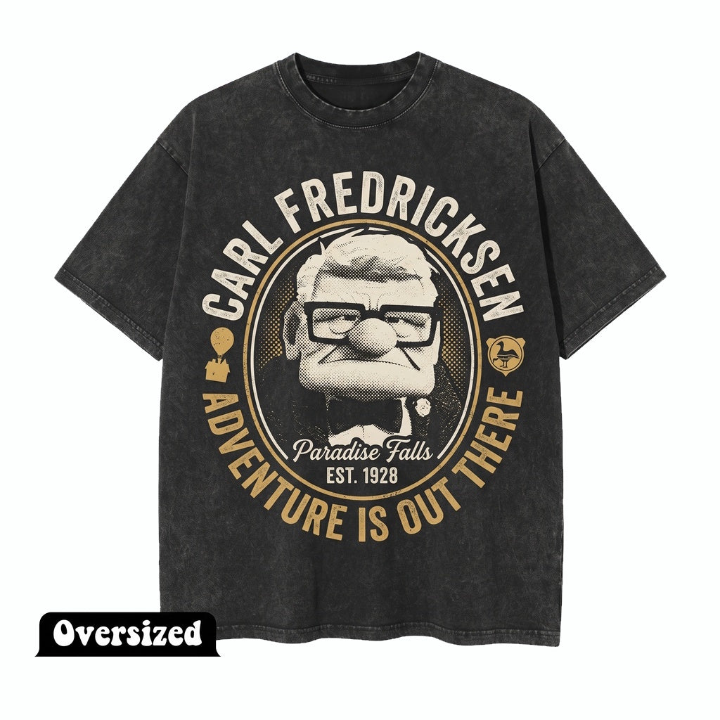 Oversized Carl Fredricksen Russell Dug Paradise Falls Adventure Graphic Unisex TShirt