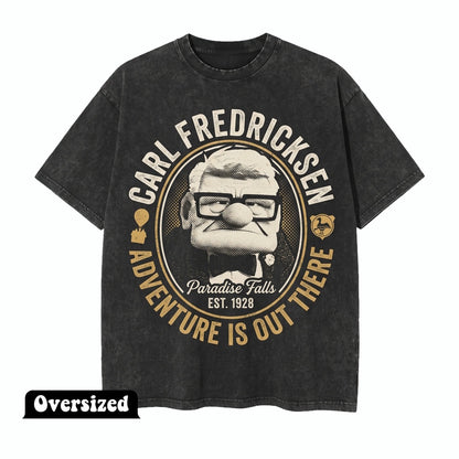 Oversized Carl Fredricksen Russell Dug Paradise Falls Adventure Graphic Unisex TShirt