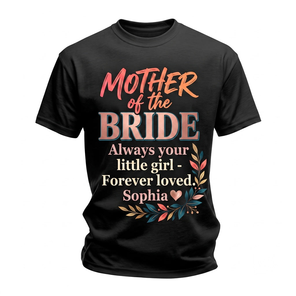 Custom Personalized Mother of the Bride Wedding Keepsake Gift Unisex TShirt