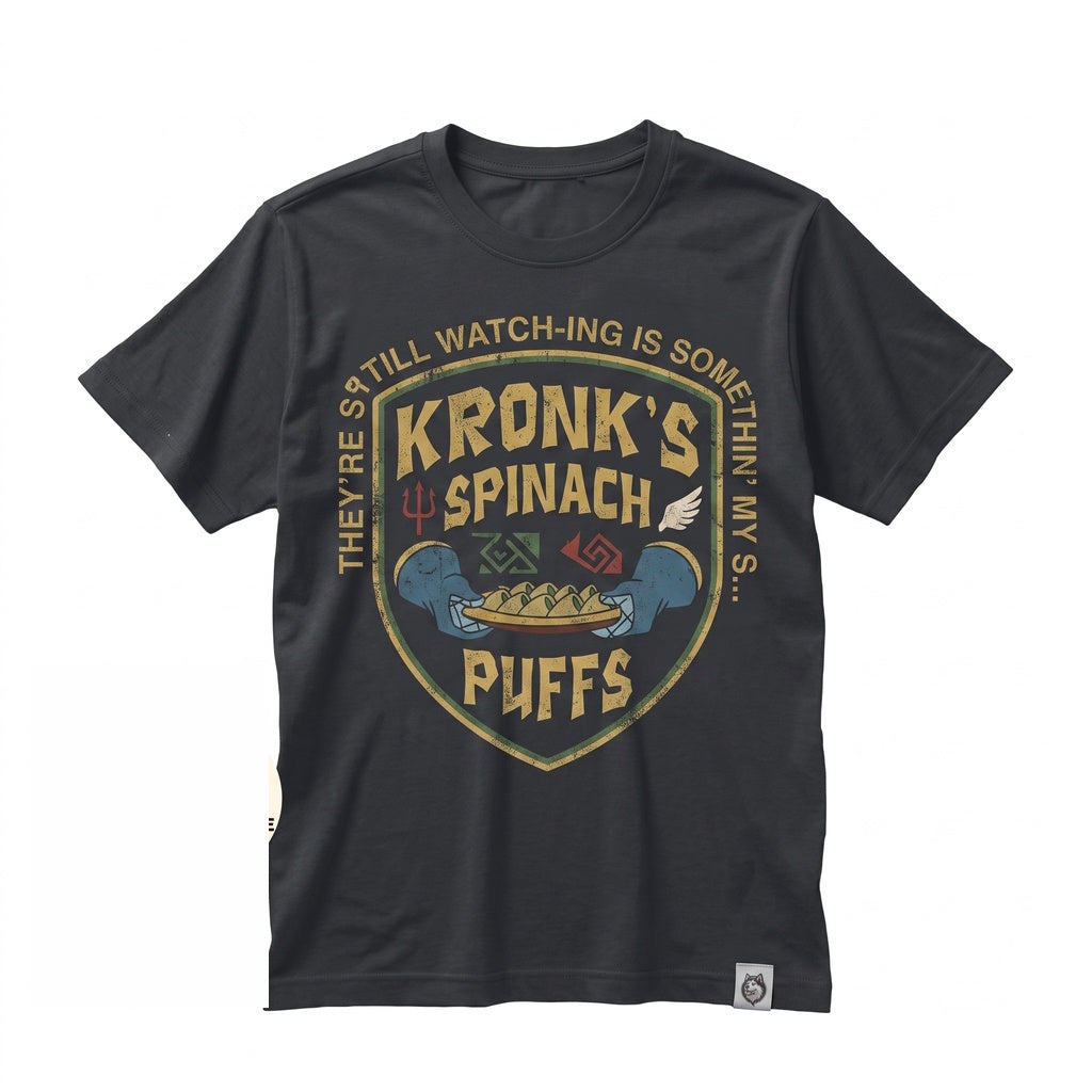 Vintage Kronk Spinach Puffs Angel Devil Retro Movie Theme Park Vacation Unisex TShirt