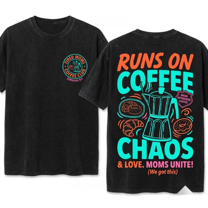Coffee Club Trendy Mama Tired Moms Gift Wash T-Shirt