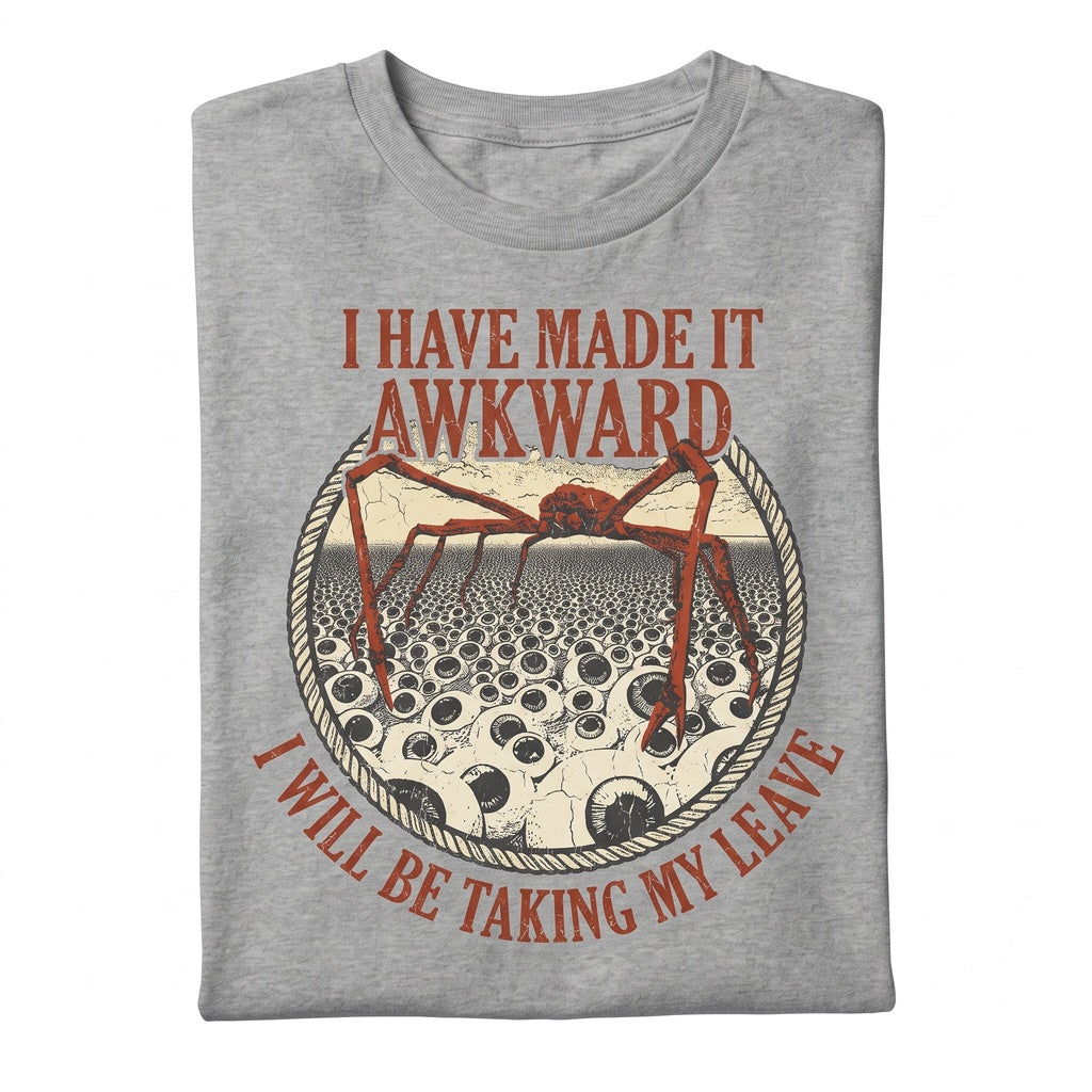 I Have Made It Awkward Vintage Japanese Spider Crab Graphic Apparel Retro Marine Crustacean Humor Print Cotton Unisex TShirt