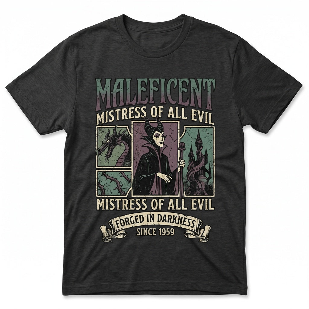 Vintage Maleficent Retro Villain Sleeping Beauty Fairy Graphic Apparel, Unisex TShirt