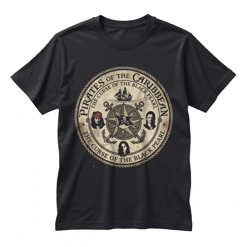 Vintage Retro Swashbuckler Captain Curse of the Black Pearl Yo Ho A Pirate Life For Me Graphic Top Unisex TShirt