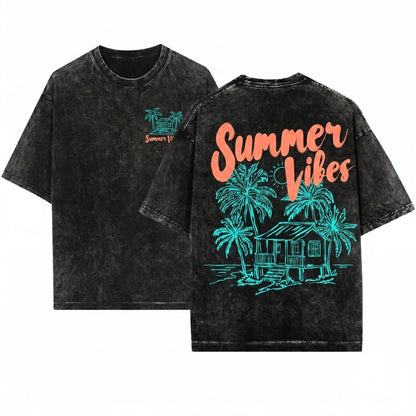 Retro Summer Beach Vacation Vacay Mode Travel Vibes Gift Unisex Wash T-Shirt