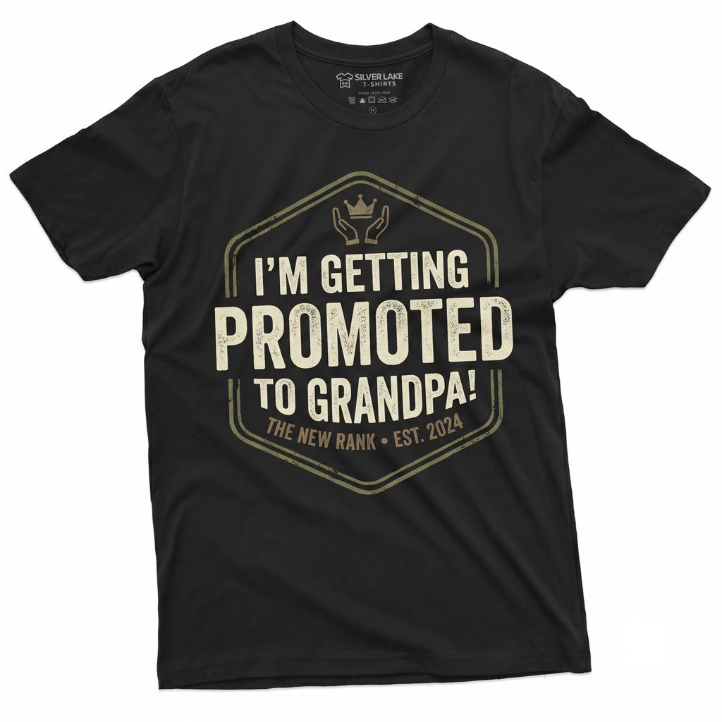Promoted To Grandpa Gender Reveal Party Announcement Ideas Unisex TShirt