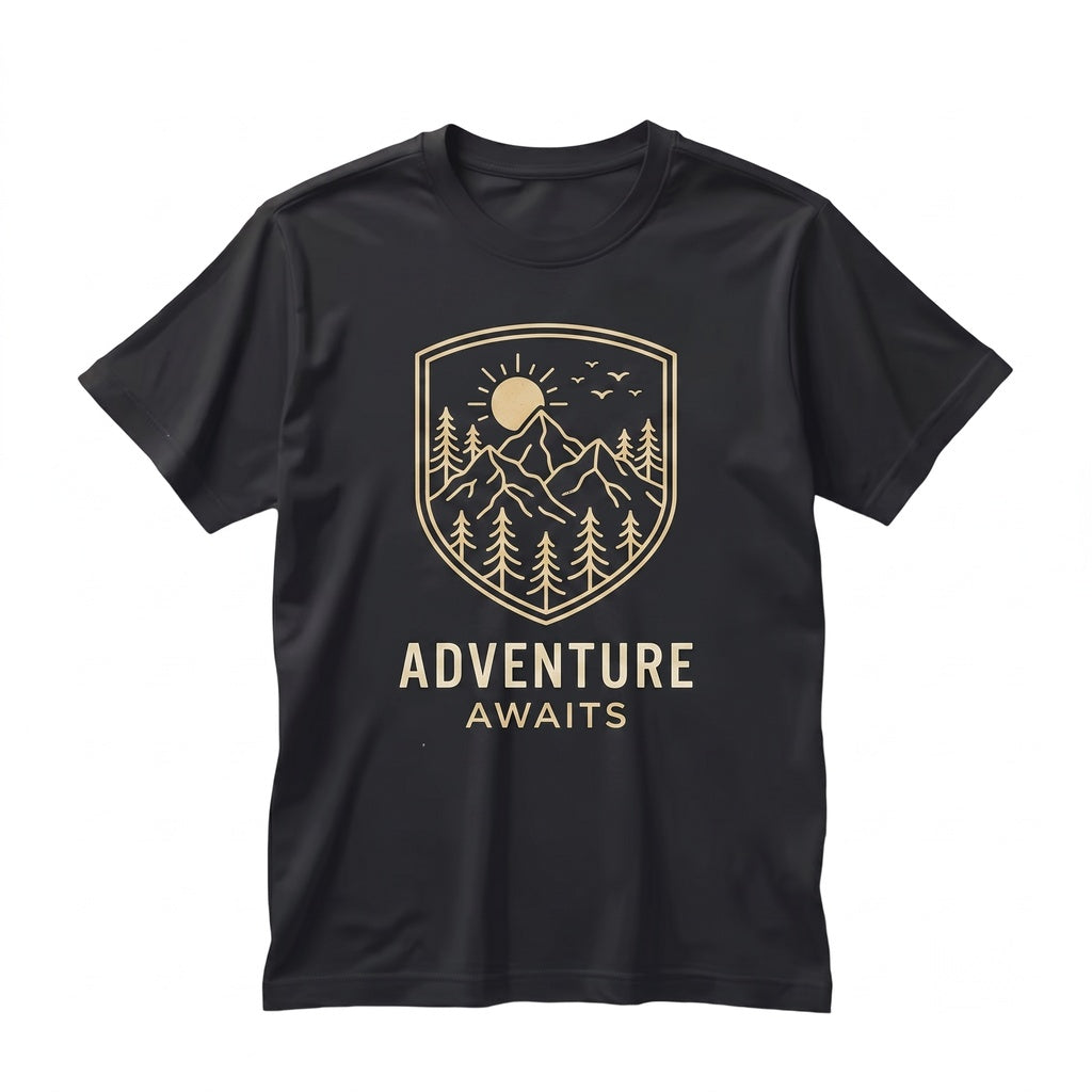 Adventure Awaits Mountains Nature Lover Hiking Camper Family Trip Vacation Graphic Unisex TShirt