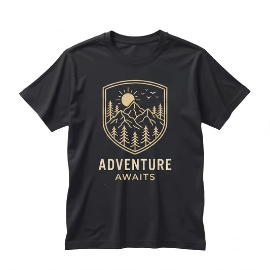 Adventure Awaits Mountains Nature Lover Hiking Camper Family Trip Vacation Graphic Unisex TShirt