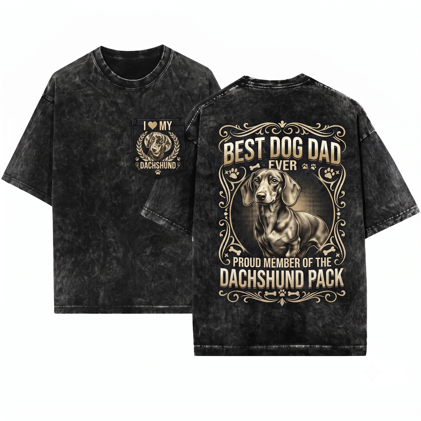 Vintage Custom Pet Portrait Personalized Retro Dog Cat Photo Gift Graphic Tee - Unisex Heavyweight Garment-Dyed T-Shirt