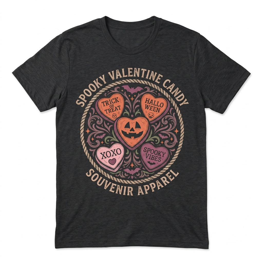 Valloween Spooky Valentine Conversation Heart Funny Romance Cute Graphic Pullover Top Unisex TShirt