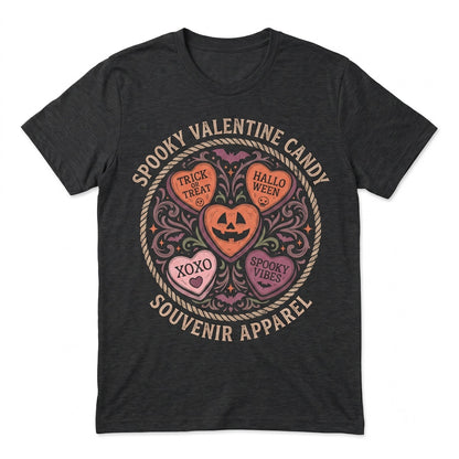 Valloween Spooky Valentine Conversation Heart Funny Romance Cute Graphic Pullover Top Unisex TShirt