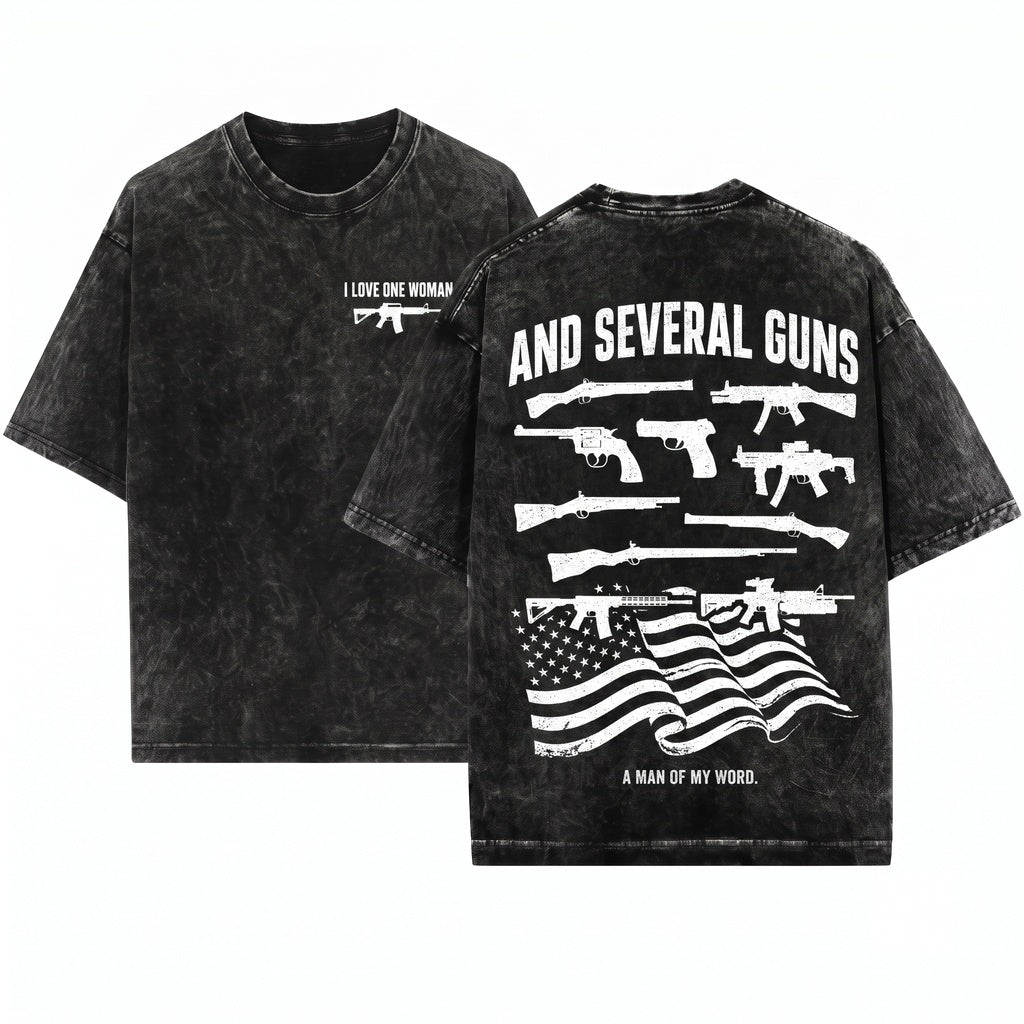 One Woman Several Guns Pro 2A Second Amendment Firearm Lover Owner Husband Shotgun Top Unisex Wash T-Shirt