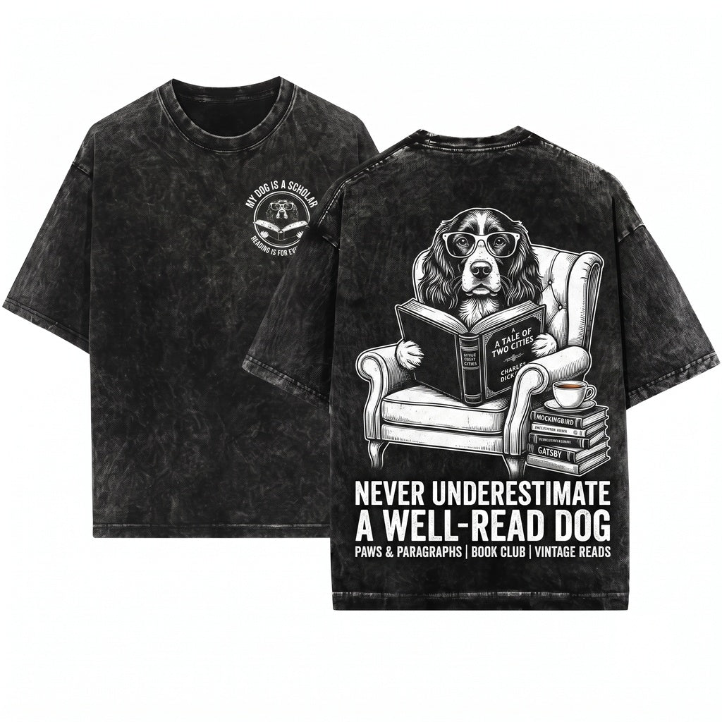 Irish Setter Reading Dog Librarian Bookworm Mom Dad Gift Unisex Wash T-Shirt