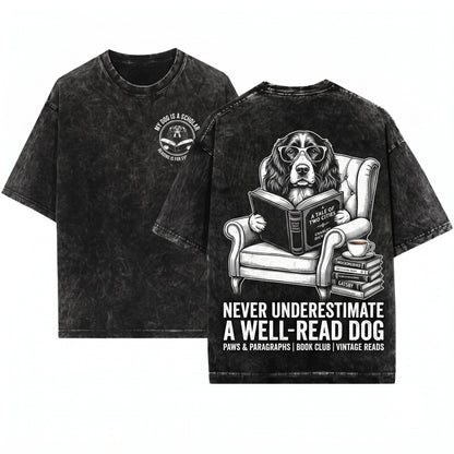 Irish Setter Reading Dog Librarian Bookworm Mom Dad Gift Unisex Wash T-Shirt