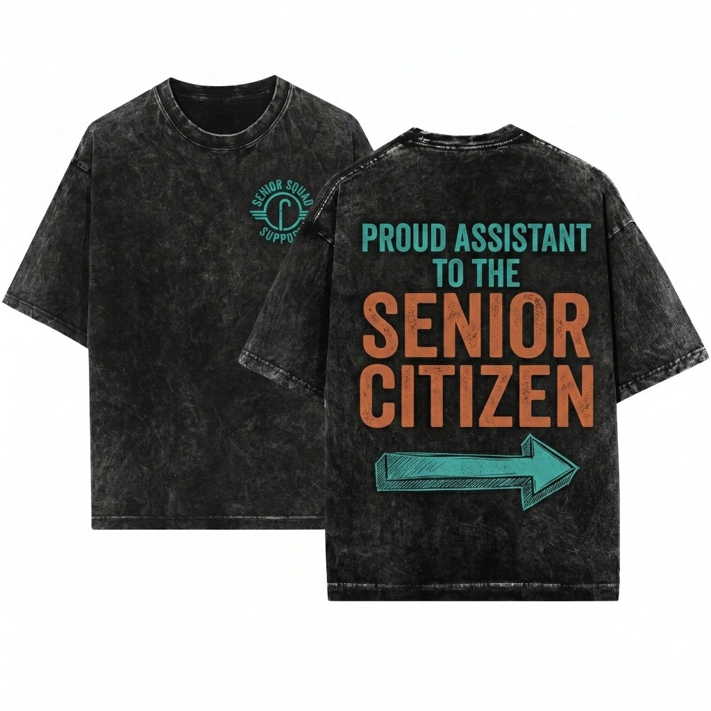 Im With The Senior Citizen Funny Halloween Couple Costume Unisex Wash T-Shirt