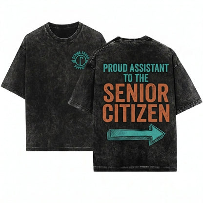 Im With The Senior Citizen Funny Halloween Couple Costume Unisex Wash T-Shirt