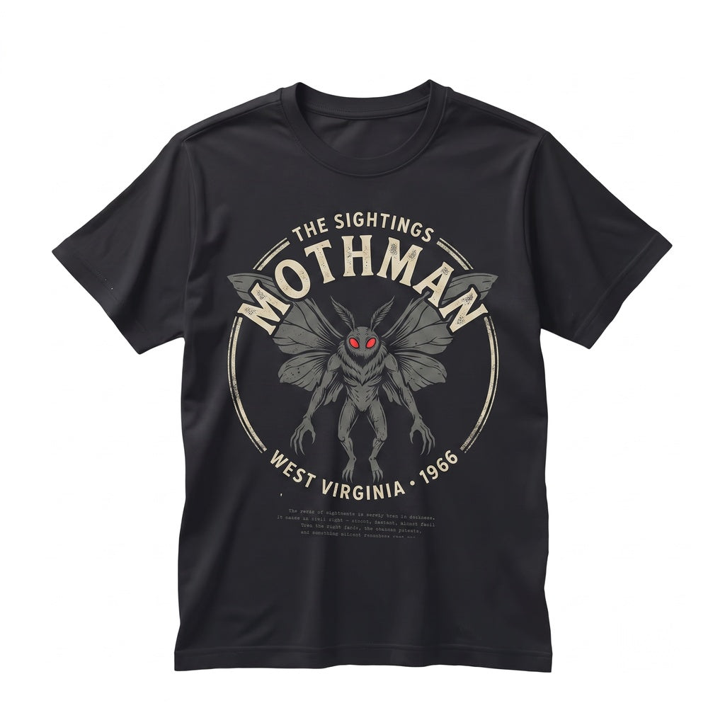 Vintage Mothman Cryptid Horror Supernatural Urban Legend Graphic Unisex TShirt